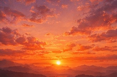 【AI背景】夕焼けの空素材15枚セット|癒し・配信・動画向け