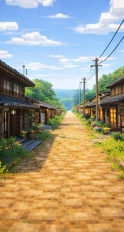 【朝】マイクラ風 田舎背景素材|爽やかな青空と雲|全21枚