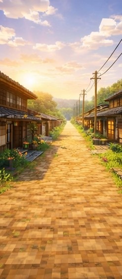 【朝】マイクラ風 田舎背景素材|爽やかな青空と雲|全21枚
