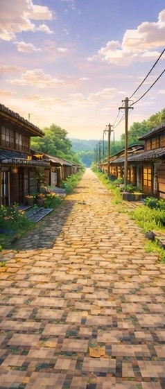 【朝】マイクラ風 田舎背景素材|爽やかな青空と雲|全21枚