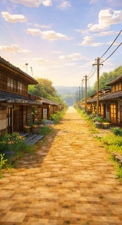 【朝】マイクラ風 田舎背景素材|爽やかな青空と雲|全21枚