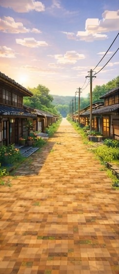 【朝】マイクラ風 田舎背景素材|爽やかな青空と雲|全21枚