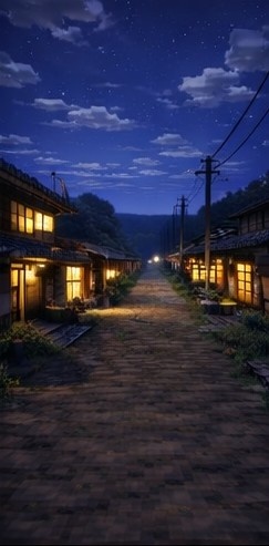 【夜】マイクラ風 田舎背景素材|静かな夜空とチルな雰囲気|全21枚