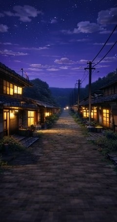 【夜】マイクラ風 田舎背景素材|静かな夜空とチルな雰囲気|全21枚