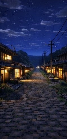 【夜】マイクラ風 田舎背景素材|静かな夜空とチルな雰囲気|全21枚