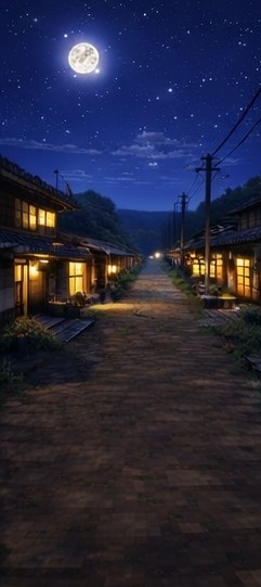 【夜】マイクラ風 田舎背景素材|静かな夜空とチルな雰囲気|全21枚