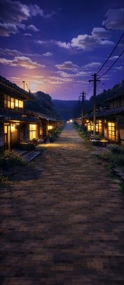 【夜】マイクラ風 田舎背景素材|静かな夜空とチルな雰囲気|全21枚