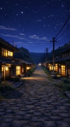 【夜】マイクラ風 田舎背景素材|静かな夜空とチルな雰囲気|全21枚