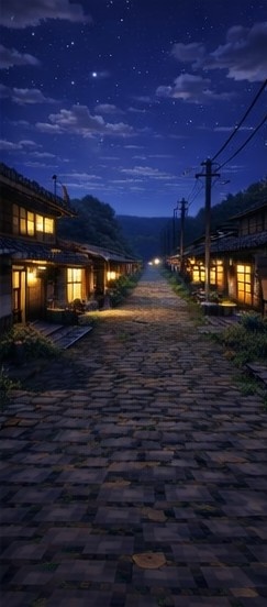 【夜】マイクラ風 田舎背景素材|静かな夜空とチルな雰囲気|全21枚