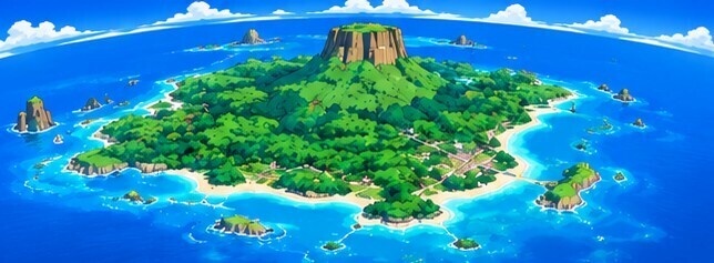 【背景素材10枚】1990年代アニメ風・南国の風景｜配信・動画・YouTube用