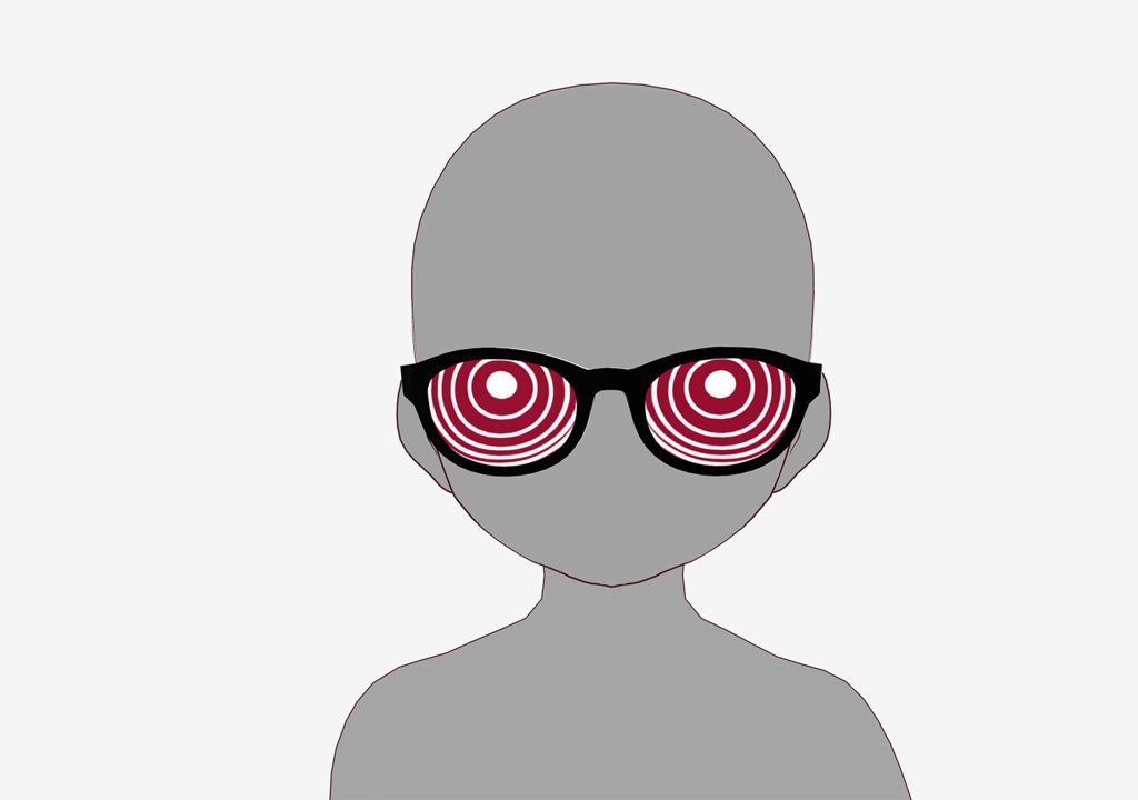 【無料/Free】VRoid 死神さん風ぐるぐるメガネテクスチャ(おまけ有)【texture】