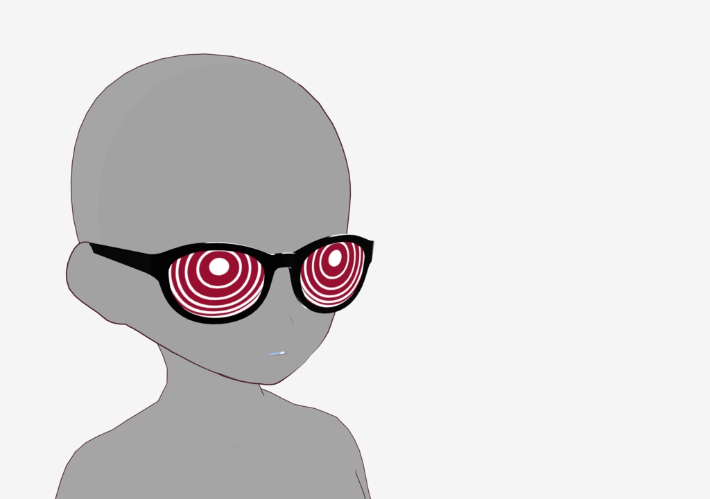 【無料/Free】VRoid 死神さん風ぐるぐるメガネテクスチャ(おまけ有)【texture】