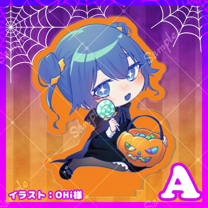 【ハロウィン2025】海鮮かきあげ アクリルスタンド直径約6cm【VTuber】