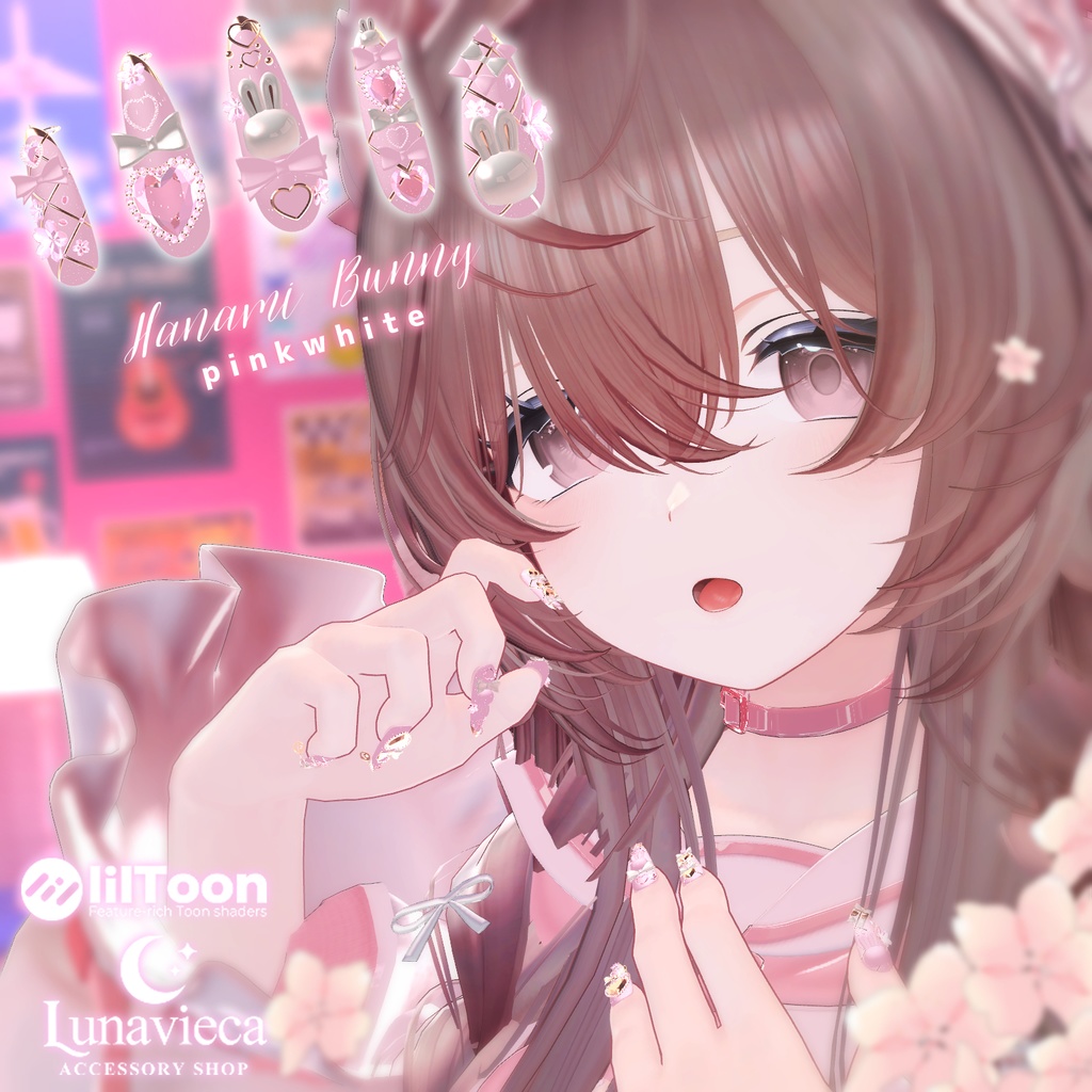 21アバター対応【MA対応】🌸🐇 Hanami Bunny nail(ハナミ・バニー) 🐇🌸春にぴったりなネイルチップ