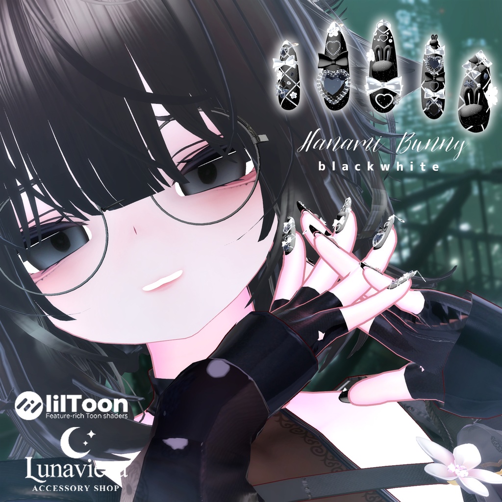 21アバター対応【MA対応】🌸🐇 Hanami Bunny nail(ハナミ・バニー) 🐇🌸春にぴったりなネイルチップ
