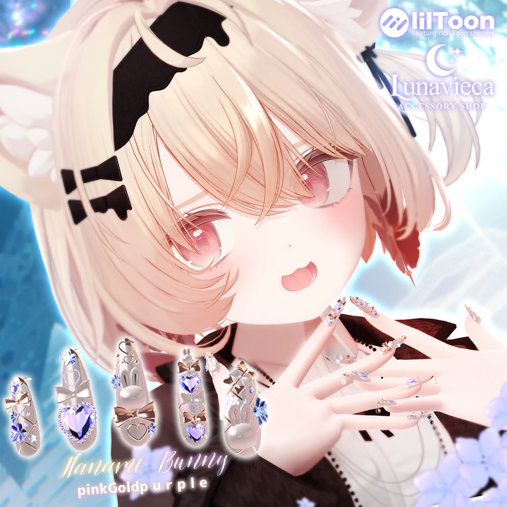 20アバター対応【MA対応】🌸🐇 Hanami Bunny nail(ハナミ・バニー) 🐇🌸春にぴったりなネイルチップ
