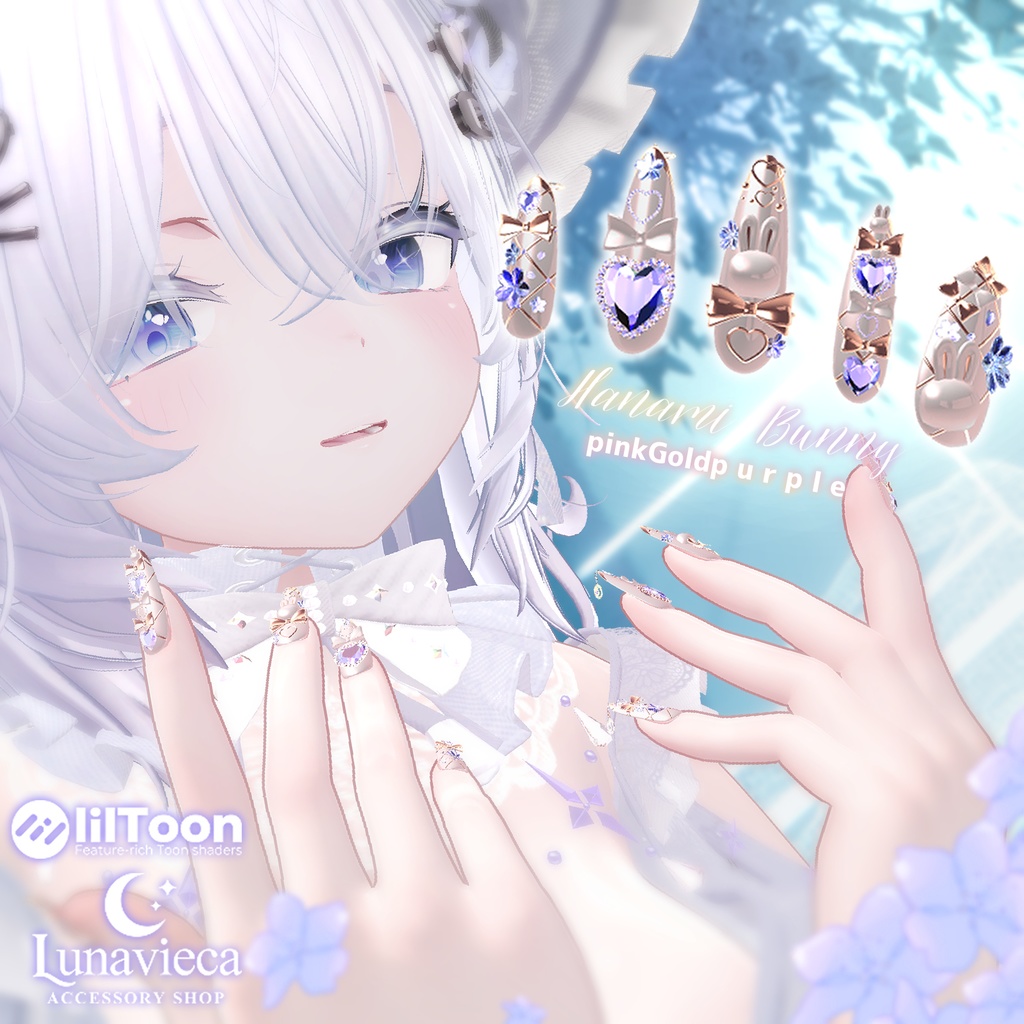 21アバター対応【MA対応】🌸🐇 Hanami Bunny nail(ハナミ・バニー) 🐇🌸春にぴったりなネイルチップ