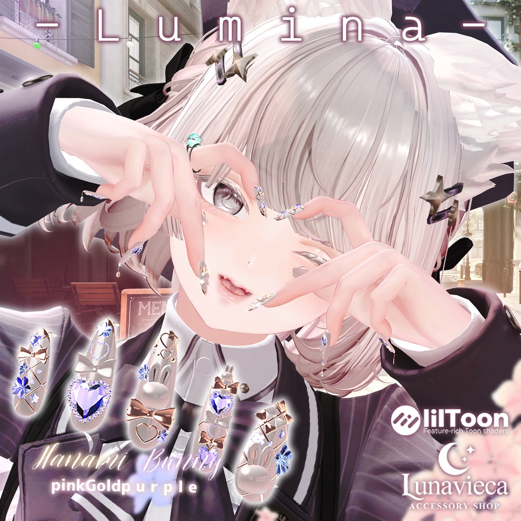 21アバター対応【MA対応】🌸🐇 Hanami Bunny nail(ハナミ・バニー) 🐇🌸春にぴったりなネイルチップ