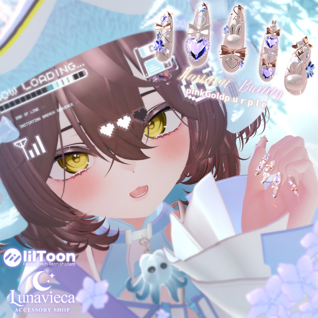 21アバター対応【MA対応】🌸🐇 Hanami Bunny nail(ハナミ・バニー) 🐇🌸春にぴったりなネイルチップ