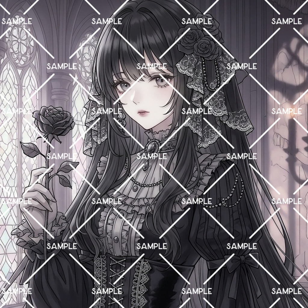 黒薔薇ゴシックの女の子