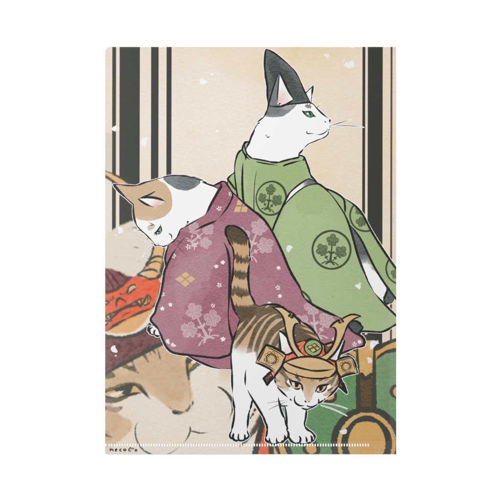 【わふうにゃんこ】クリアファイル②