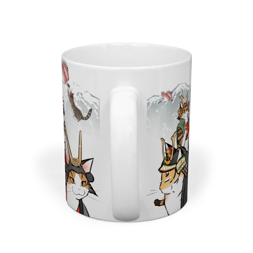 【わふうにゃんこ】雪と猫のマグカップ
