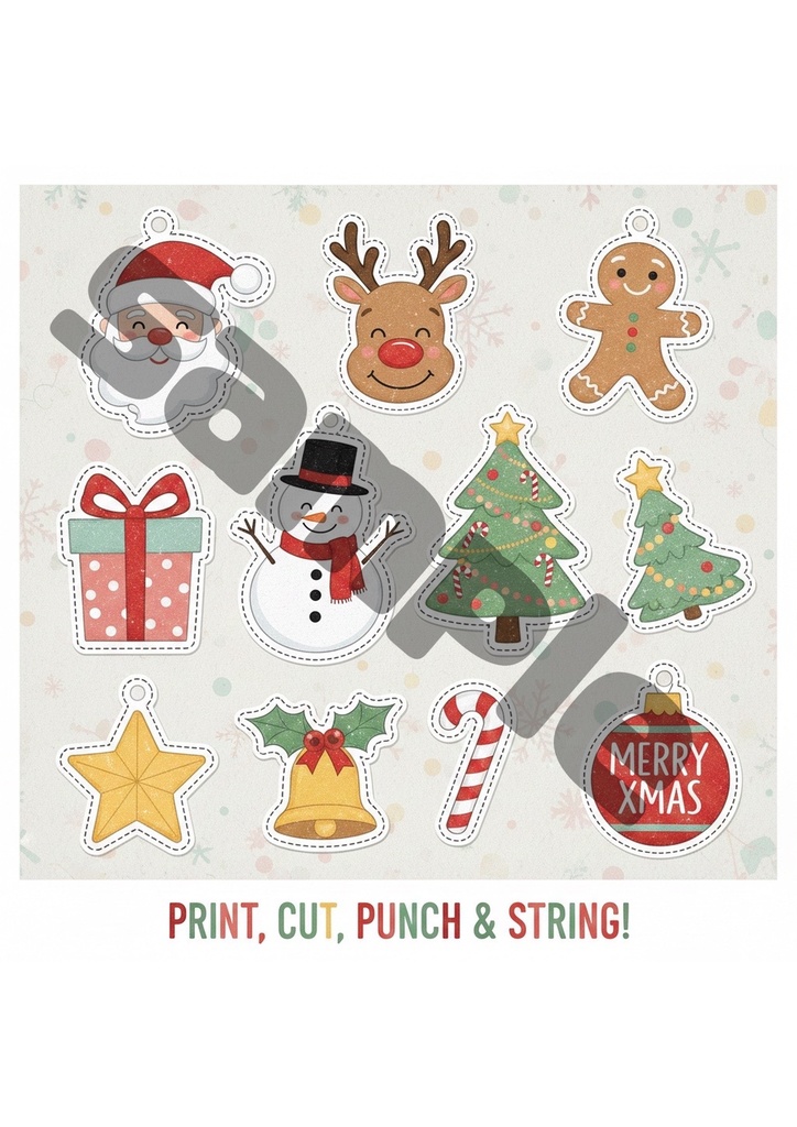 クリスマス ペーパーオーナメント A4印刷用データ