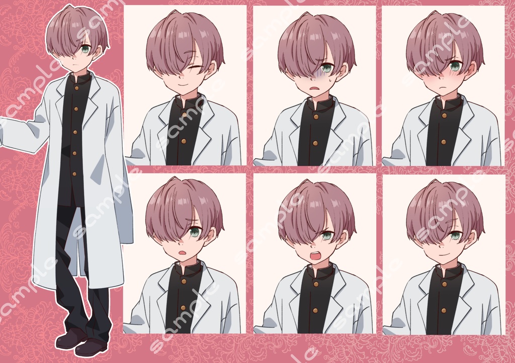 立ち絵素材_学園系キャラ8体セット(複数差分あり)