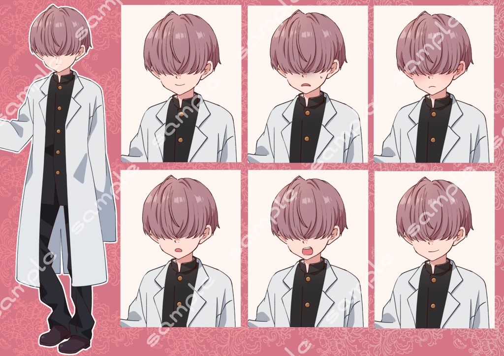立ち絵素材_学園系キャラ8体セット(複数差分あり)