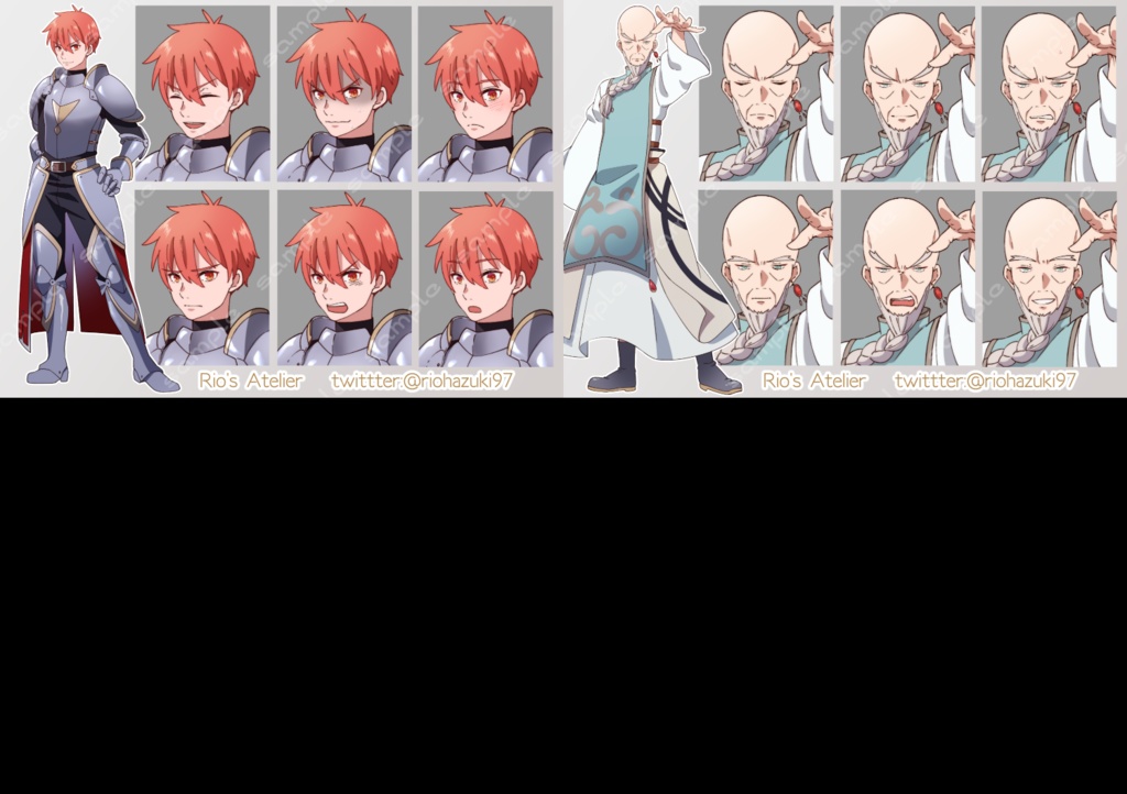 立ち絵素材_ファンタジー系キャラ10体セット(複数差分あり)