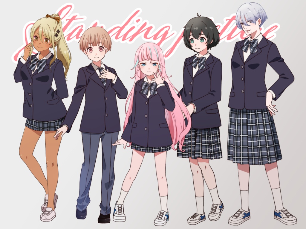 立ち絵素材_学園系キャラ10体セット