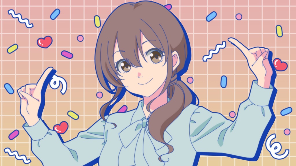 【無料アリ】イラスト素材_006(シティポップ風の女性イラスト)