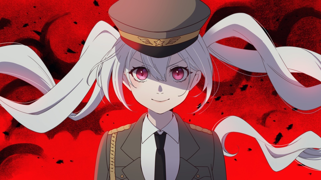 【無料アリ】イラスト素材_010(ミリタリーツインテール女子イラスト)