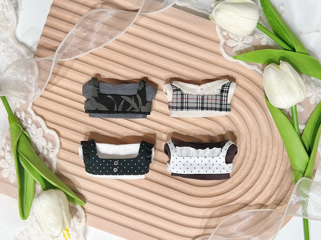 10cmぬい服 シャツ&ビスチェ