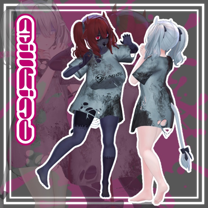 【5アバター対応】ゾンT+Body Texture