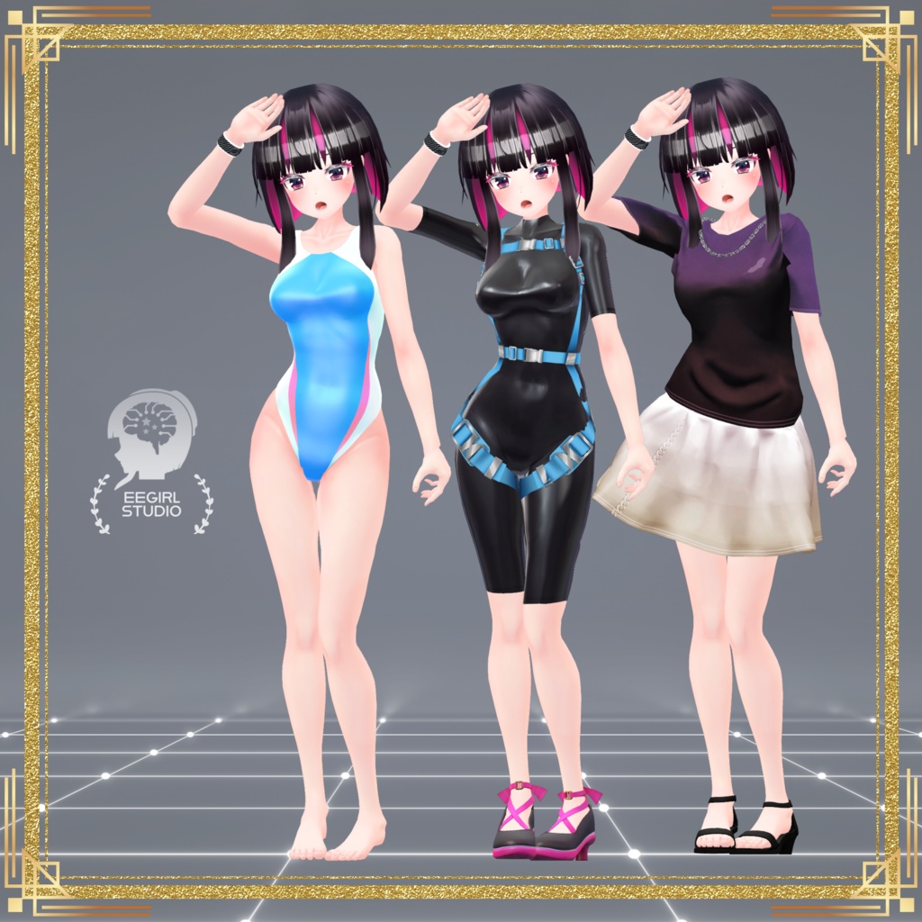 オリジナル3Dモデル「リツ」脳波少女シリーズ