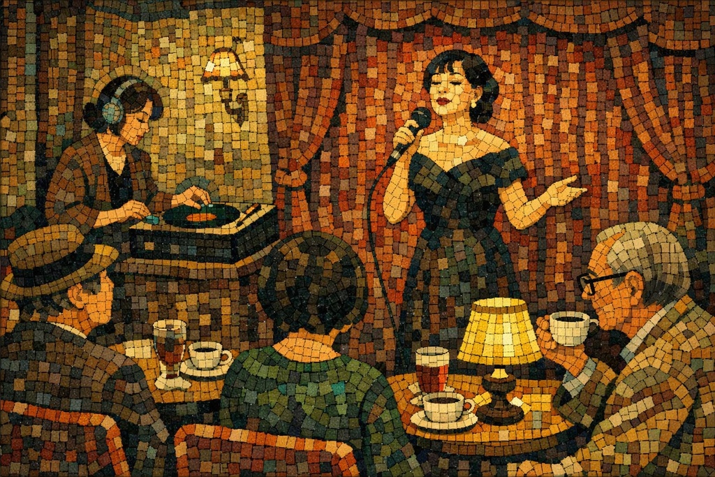 喫茶店ステージイラスト