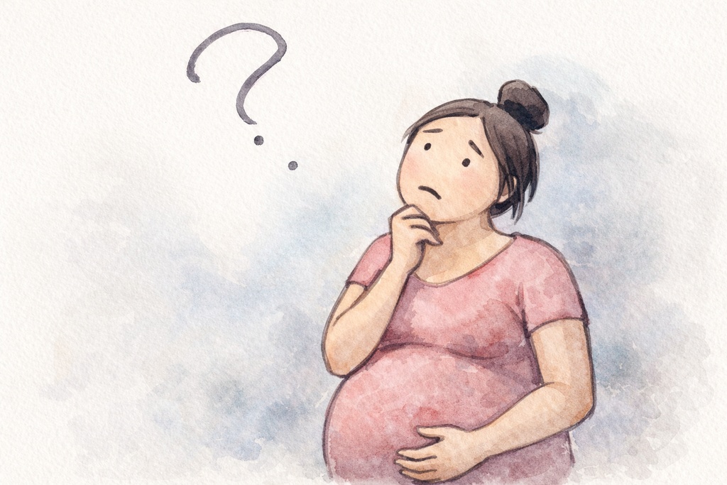 ハテナ妊婦イラスト