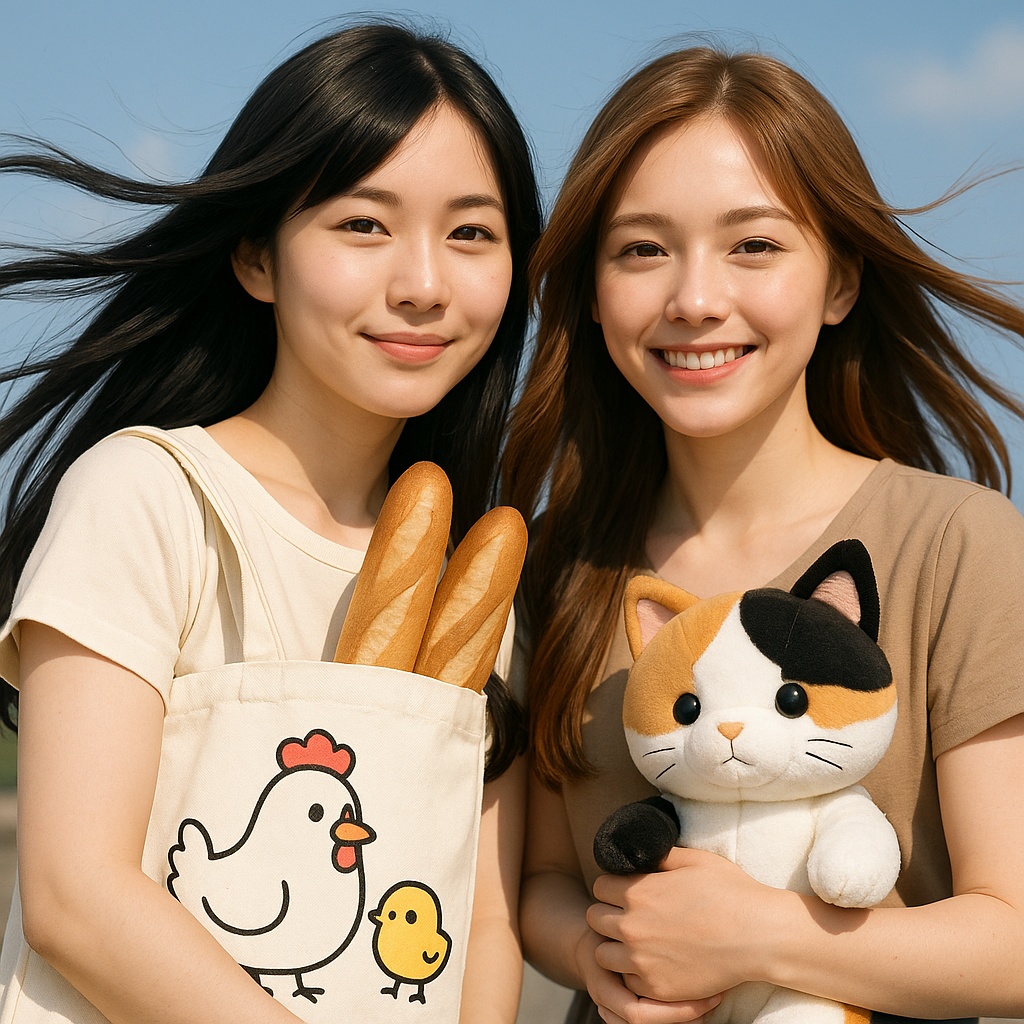 双子女性イラスト