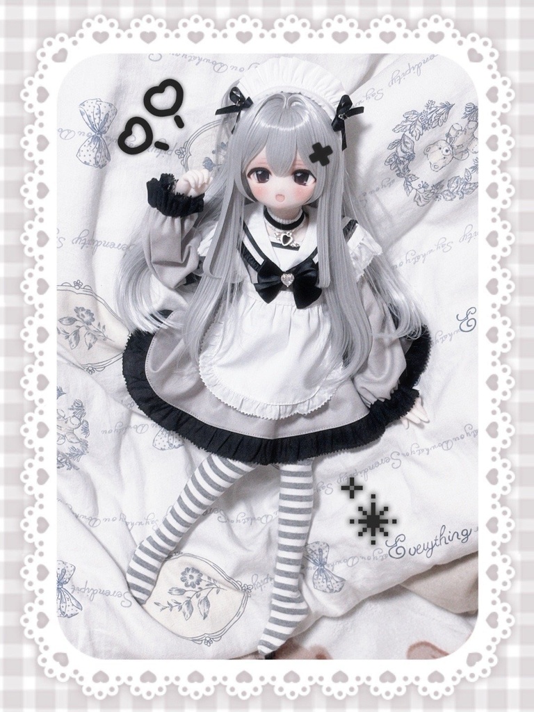 +Rika shop+メイドカチューシャ＋エプロンセット MDDサイズ
