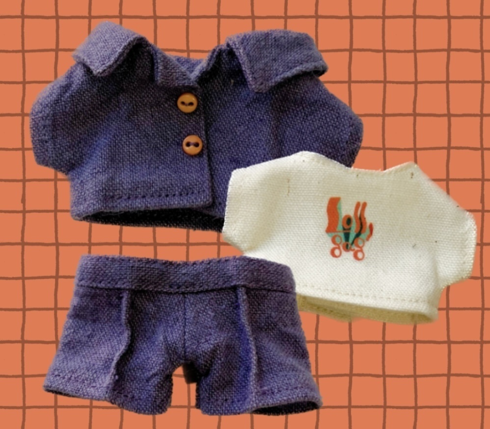 【6/5 22:45〜】12cmぬい 古着風セットアップ+ロゴT