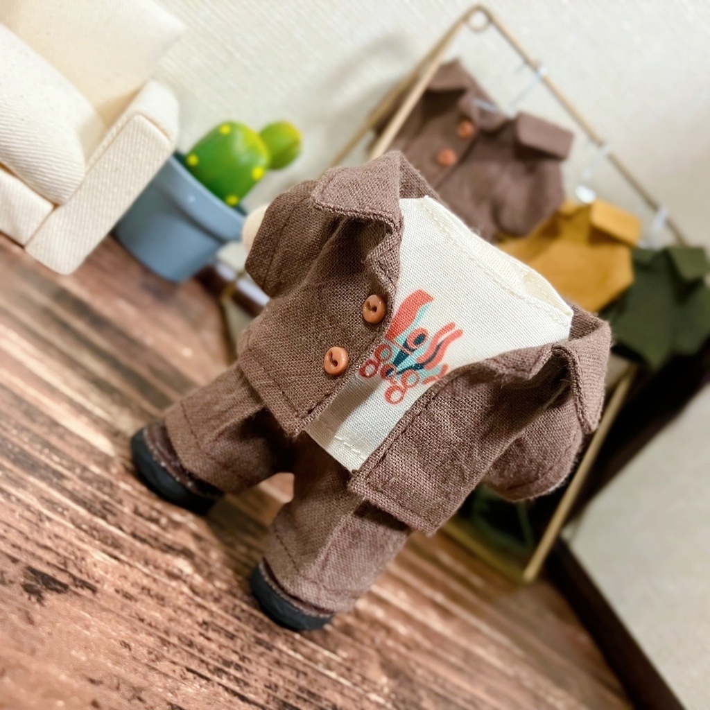 【6/5 22:45〜】12cmぬい 古着風セットアップ+ロゴT