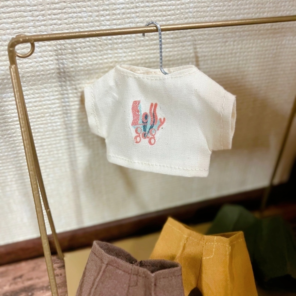 【6/5 22:45〜】12cmぬい 古着風セットアップ+ロゴT