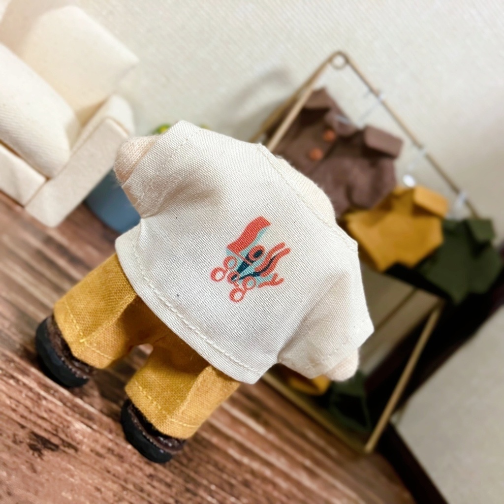 【6/5 22:45〜】12cmぬい 古着風セットアップ+ロゴT