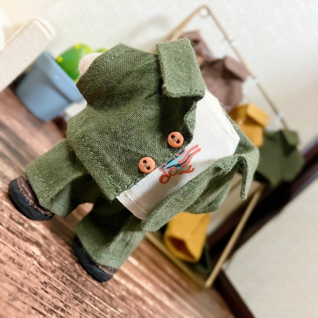 【6/5 22:45〜】12cmぬい 古着風セットアップ+ロゴT