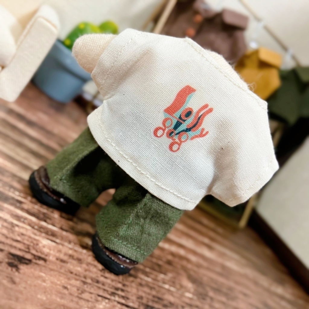 【6/5 22:45〜】12cmぬい 古着風セットアップ+ロゴT