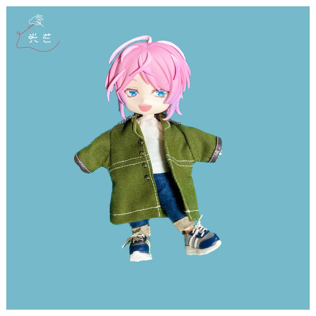 オビツ11 レザーパイピングロングコート & ボアジレ