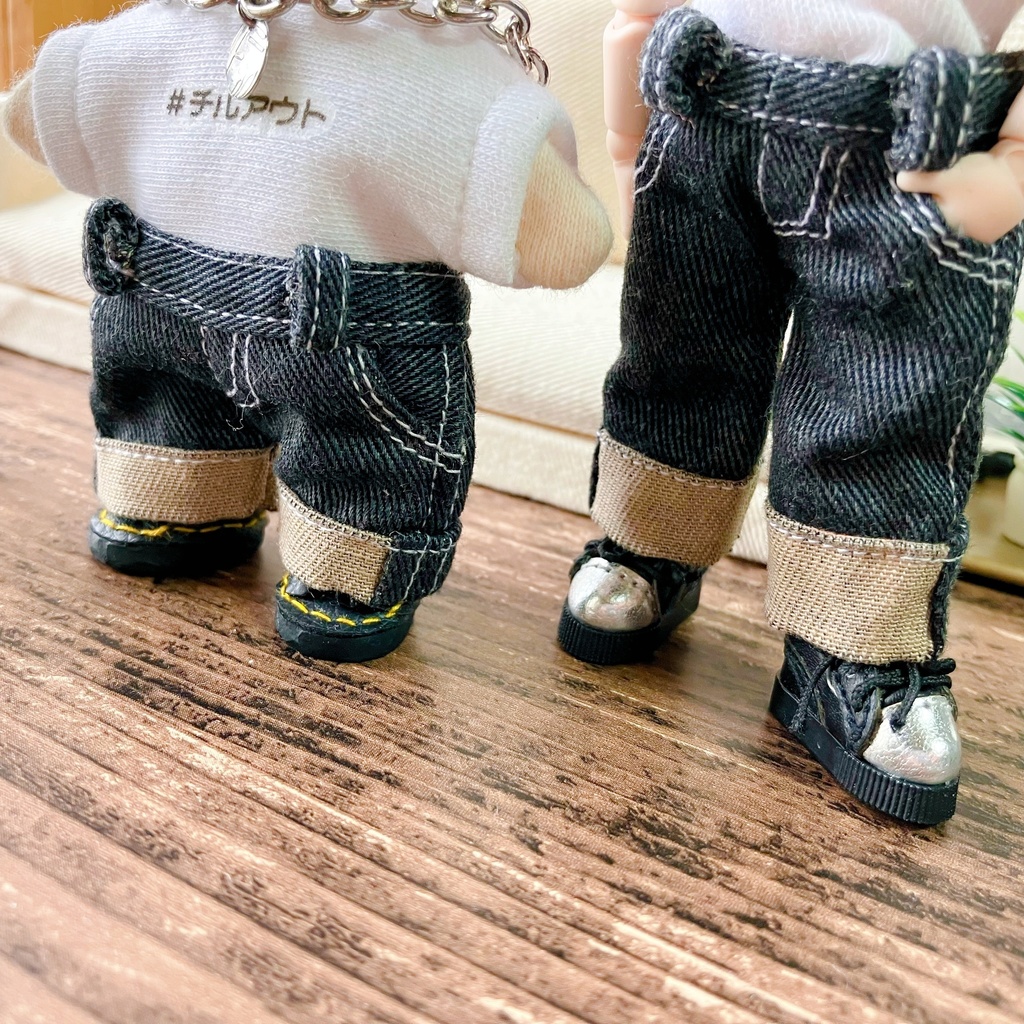 【6/5 22:45〜】12cmぬい用 ダブルステッチバギージーンズ