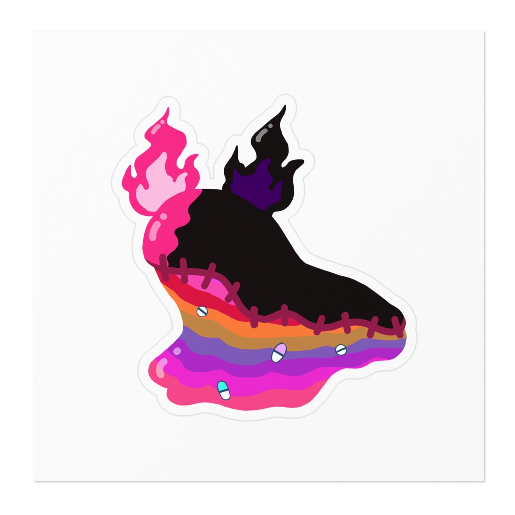 ツギハギハデスキチャむウシステッカー