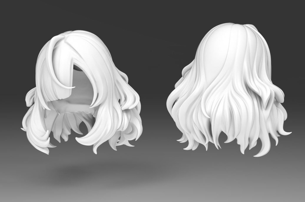 新作【10月予約】片目隠れウェーブミディ